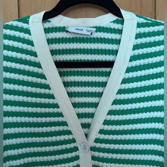 Mango Green Knit Striped Dress US 8 - Picture 3 of 4